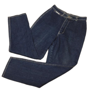 Gitano Vintage Blue Medium Wash Embroidered High Rise Zip Fly Straight Leg Jean